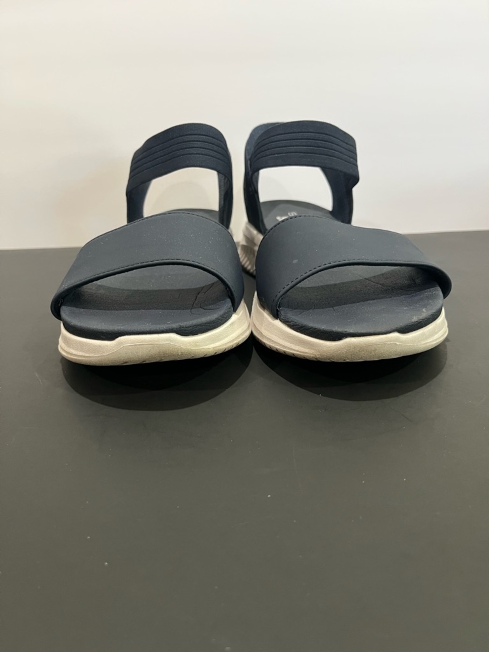 Sketchers Blue Elastic Strap Slip-In Lightweight Cushion Women's Casual Sandals - Picture 5 of 13